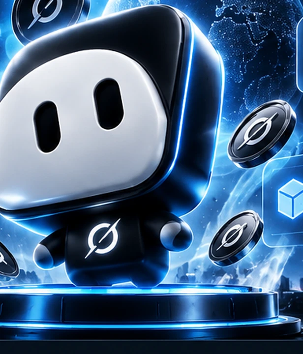 New illustration of the GROKNAM mascot above a glowing blue platform